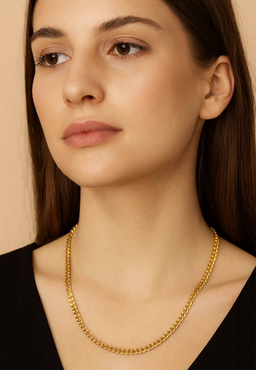 10k gold Shiny Cut Chain, size 18, 4.5 mm unisex