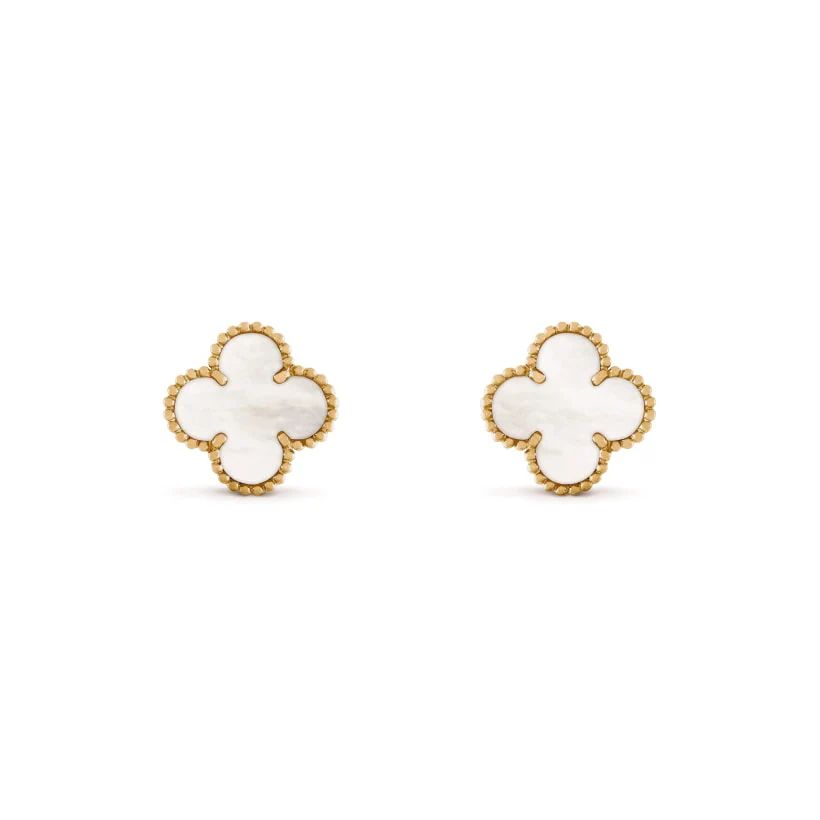 Aretes clover Blanca's de oro 10k de mujer