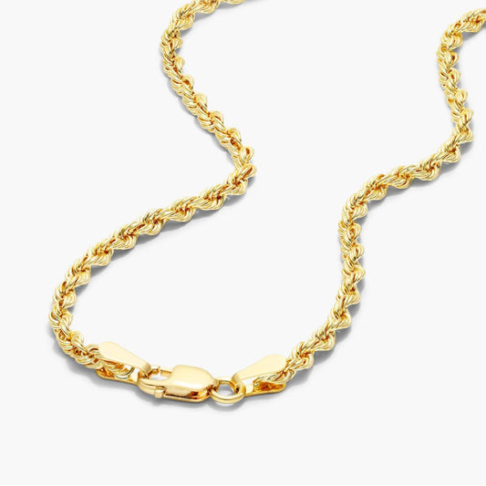 Cadena trenzada de oro macizo de 14 quilates (20 pulgadas)