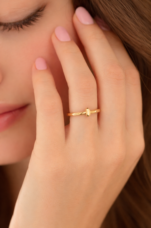 14K Gold Sideways Cross Ring - Size 9