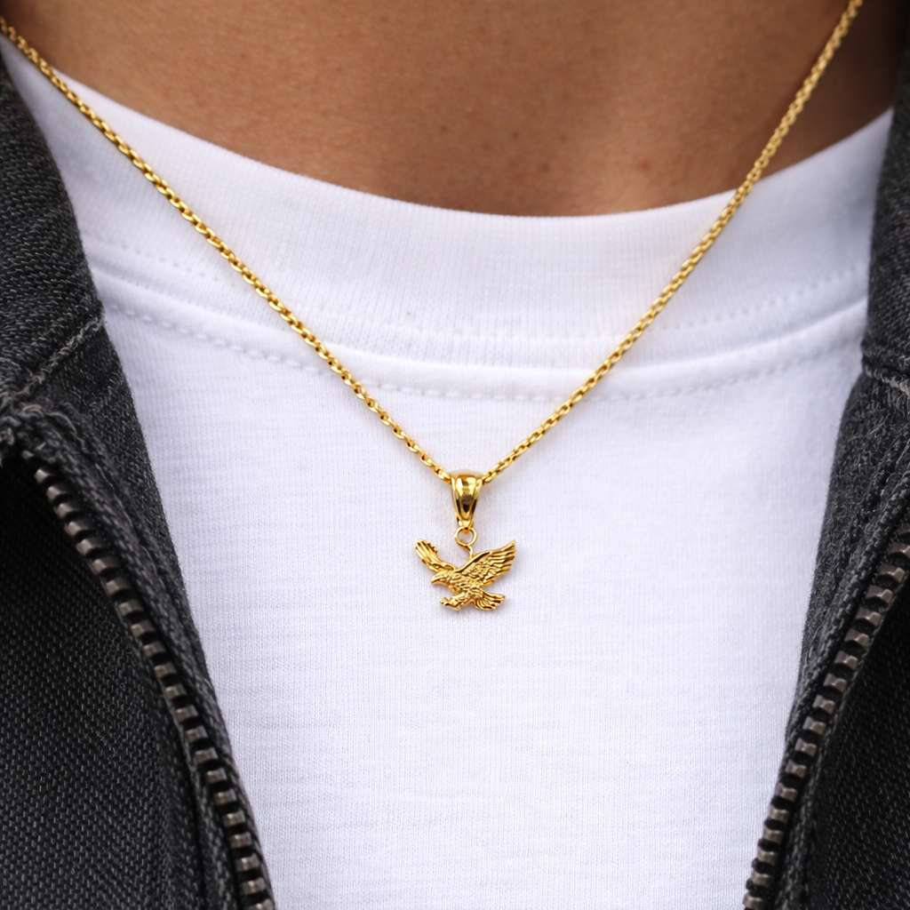 14K Gold Small Eagle Pendant