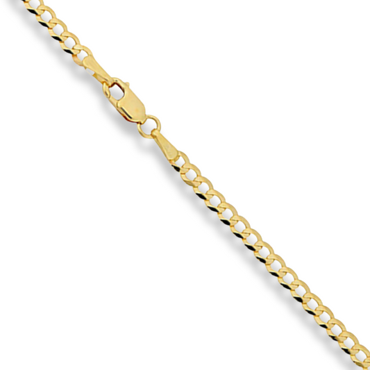 Cadena de oro de 10 quilates con corte brillante de 20" y 2,5 mm