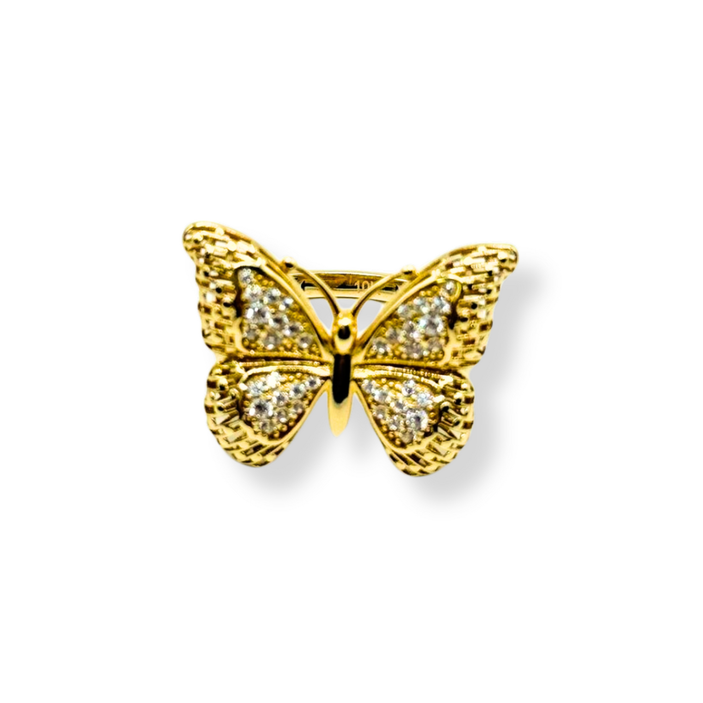 Anillo de mariposa de oro de 10k