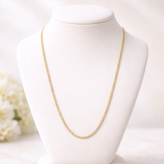 14K Gold Diamond Cut Chain Necklace 20 Inch 2.2mm