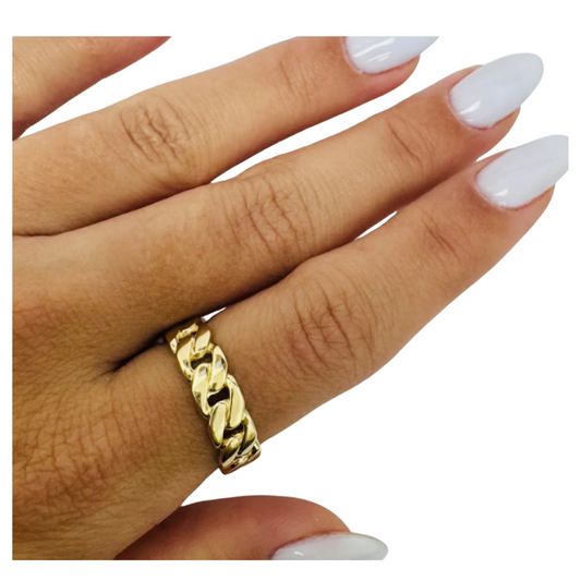 Anillo trenzado de oro de 10k talla 10 para mujer