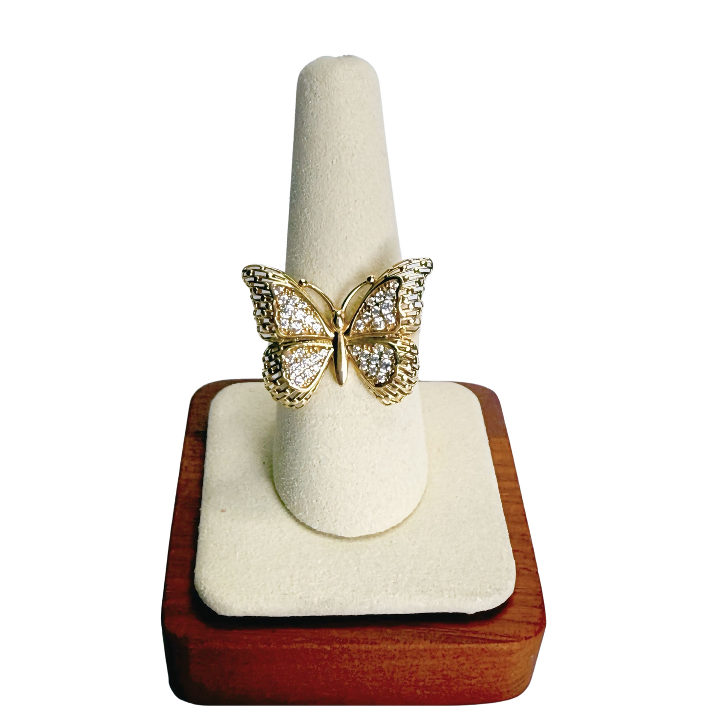 Anillo de mariposa de oro de 10k