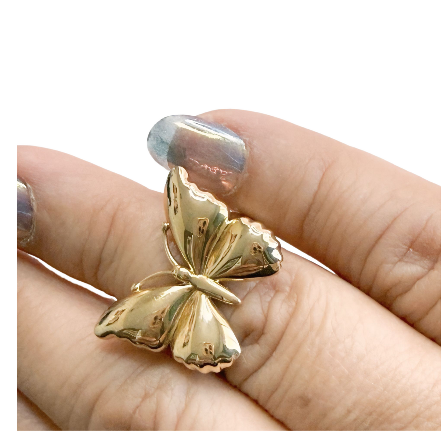 10k gold butterfly ring, size 7.5 for women