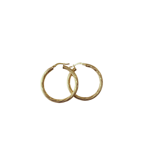 Aros nevados de oro de 10 quilates, talla 4 para mujer