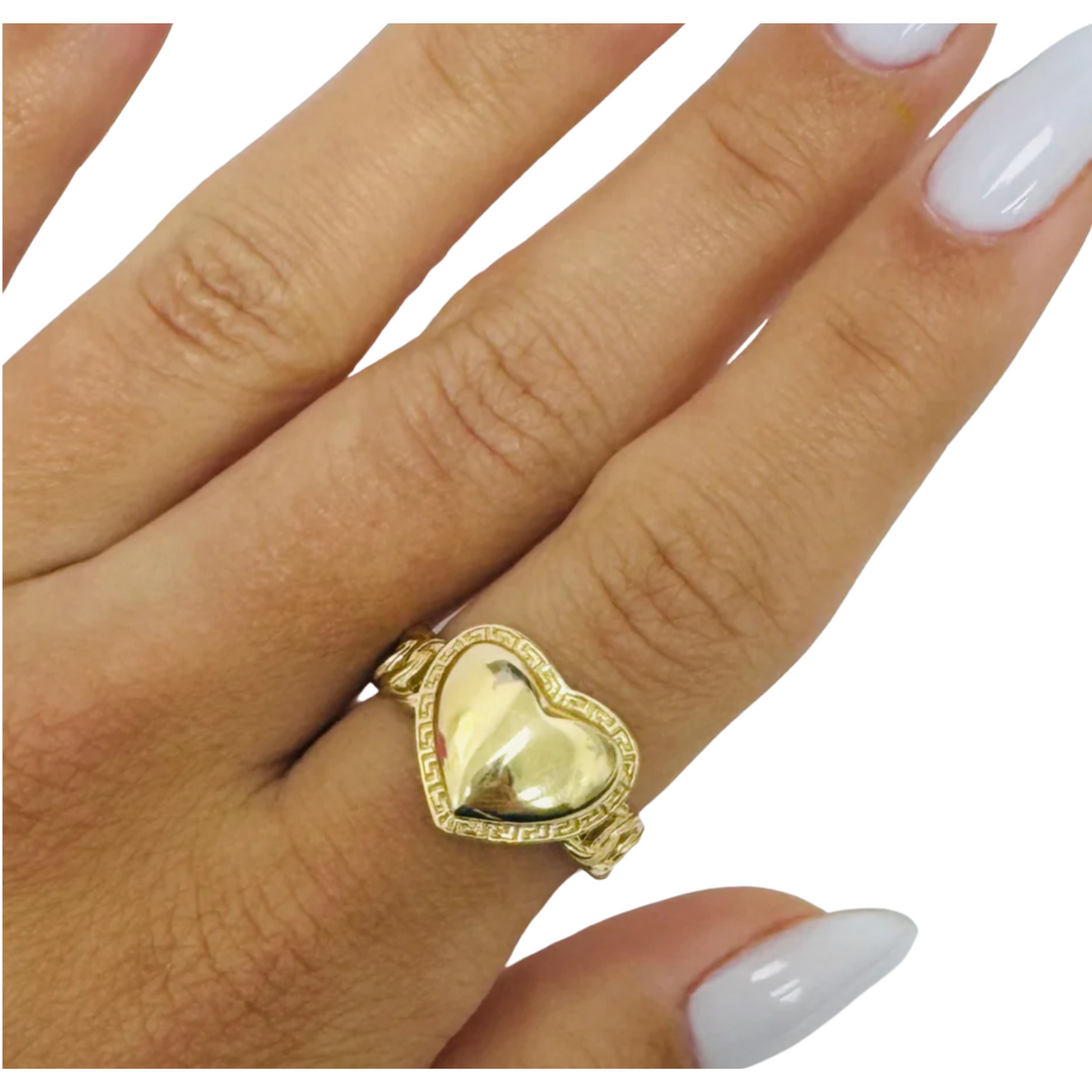 10k gold heart ring size 7.5 d3 women