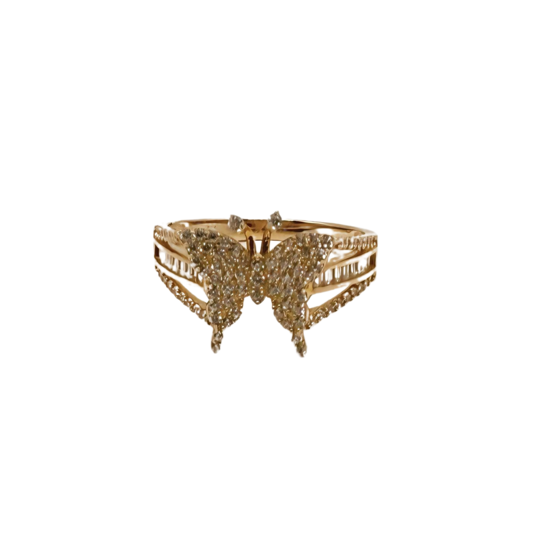 10k gold butterfly ring size 9 for women