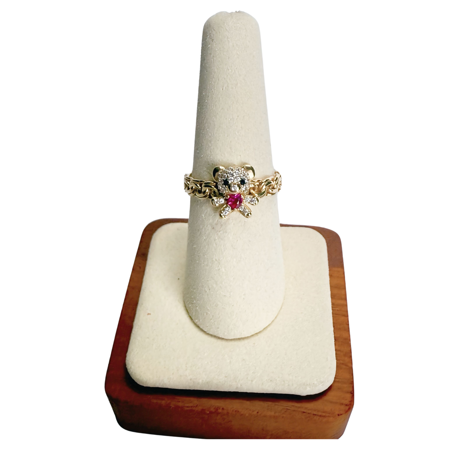 10k gold teddy bear ring size 7 1/2 for women