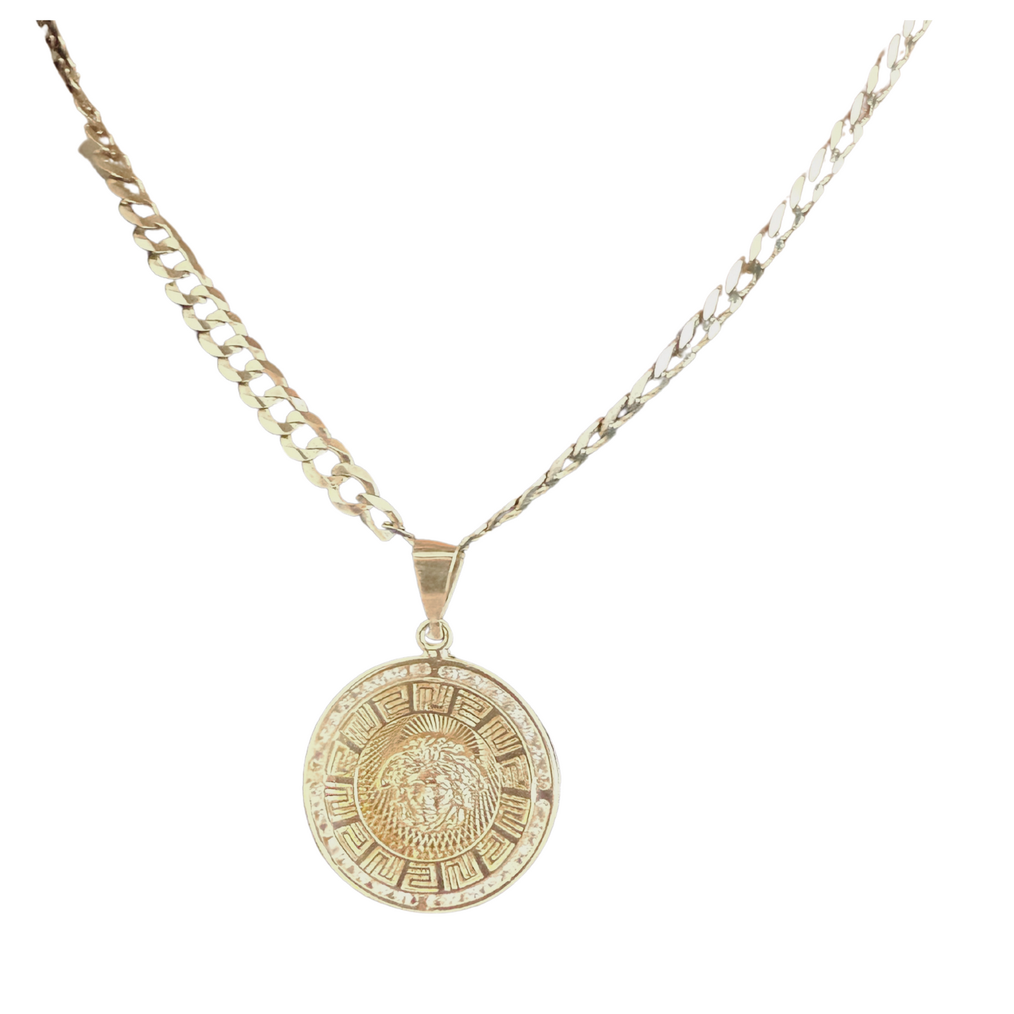 Versa 10k gold pendant with zirconia for men