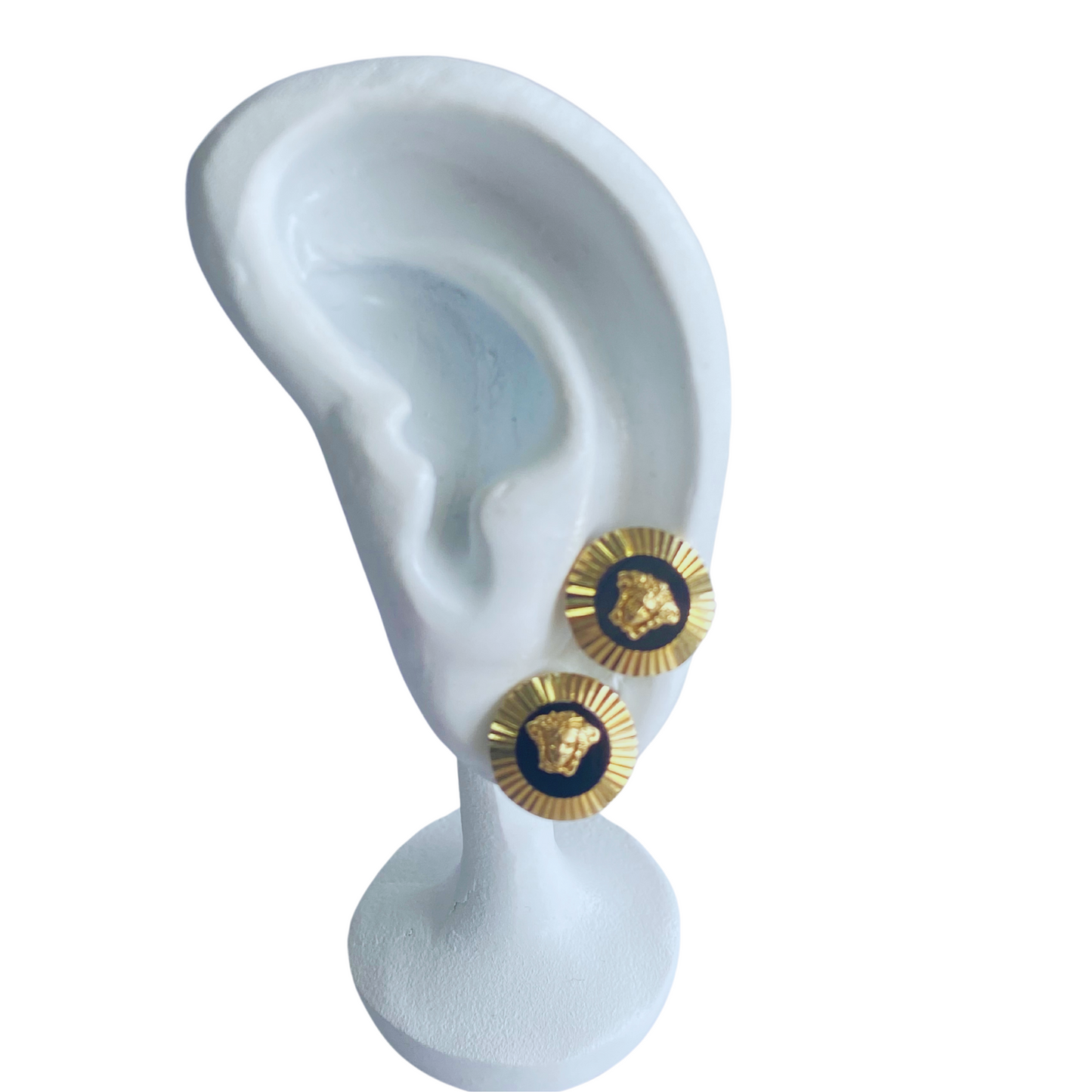10k gold and black Versa earrings for women