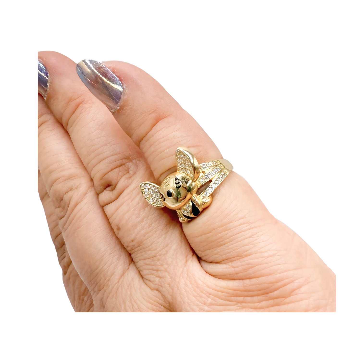 10k gold Stitch ring size 6 for women or girls