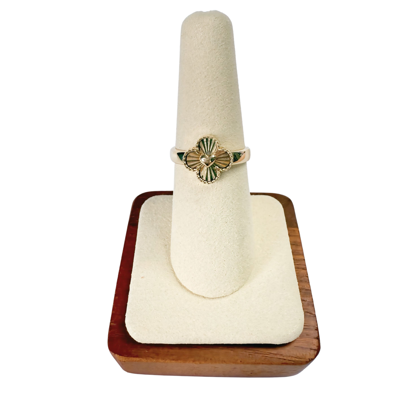 10k gold clover ring size 6 3/4 for women