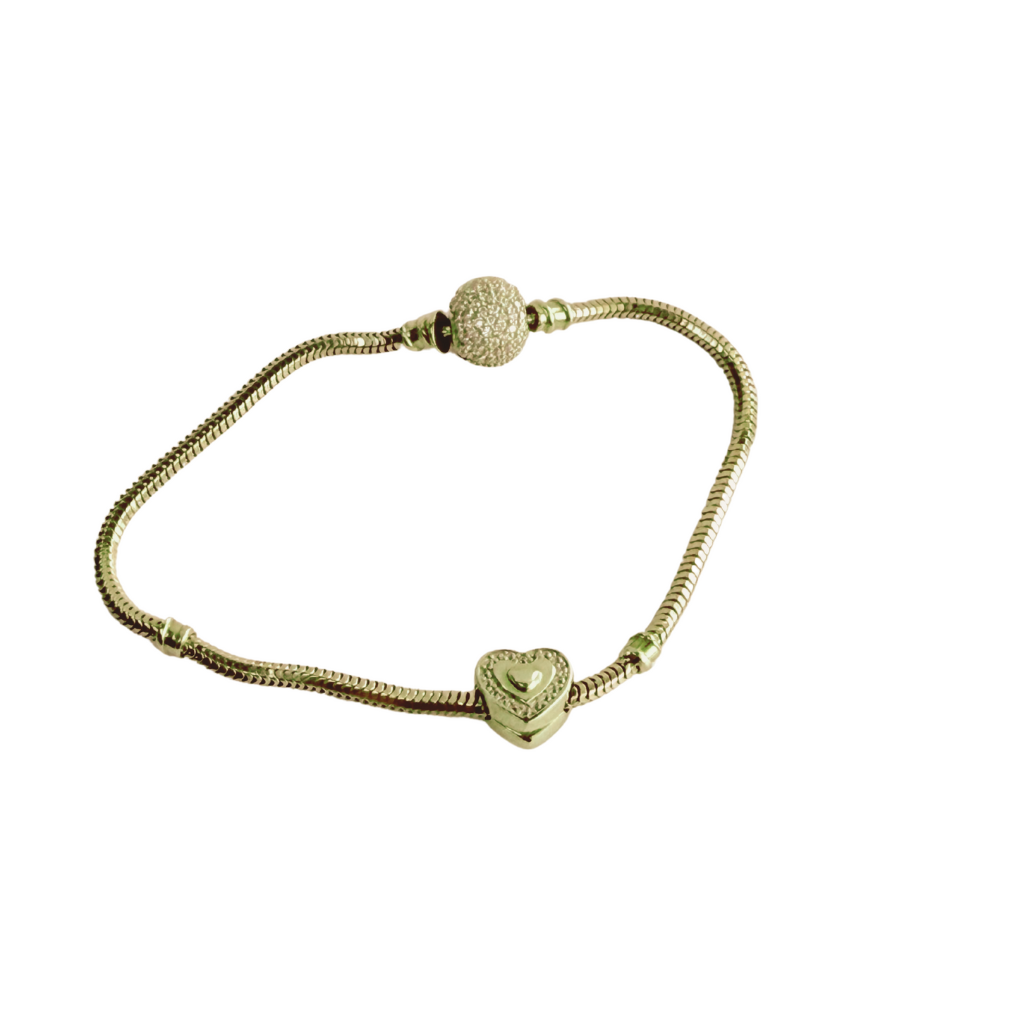10k gold heart charms with zirconia for women