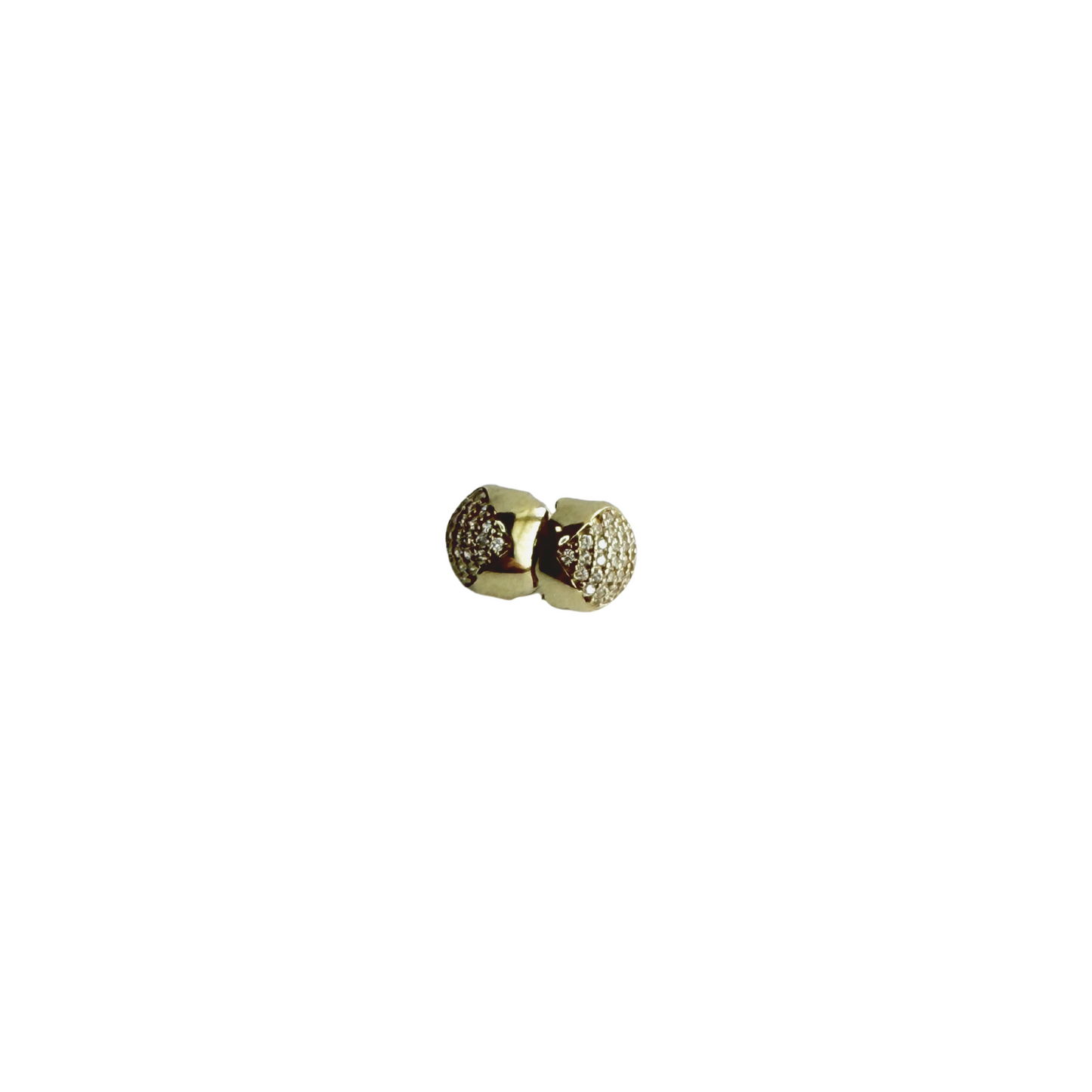 10k gold round charms with zirconia heart for women