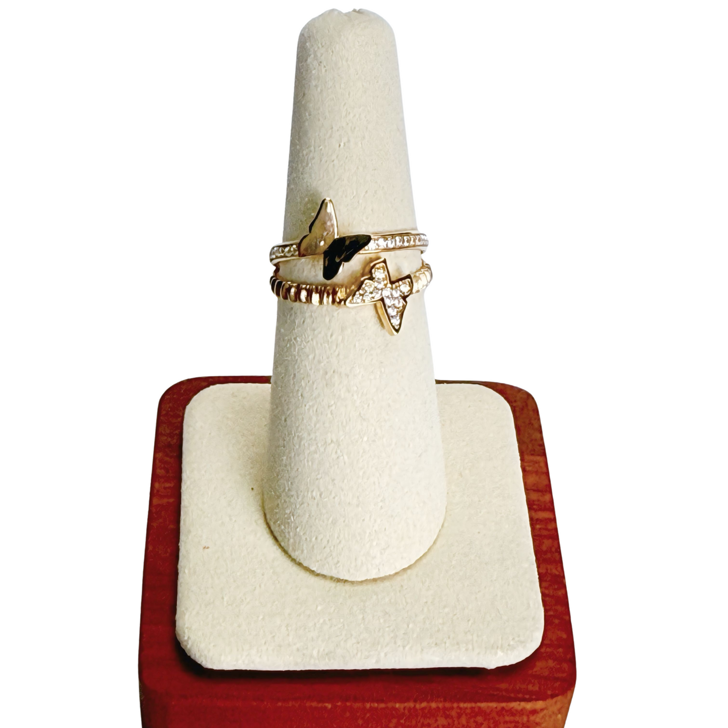 10k gold butterfly ring size 7 for women