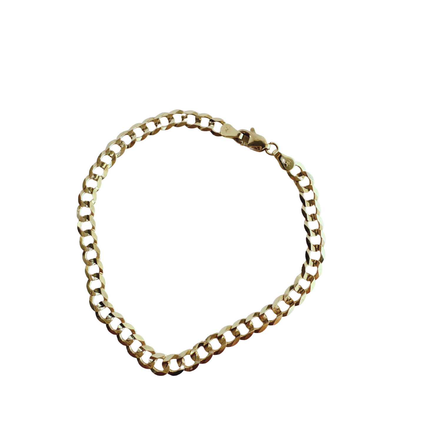 10k Gold Bracelet, Gloss Cut, Size 7.5mm, Unisex
