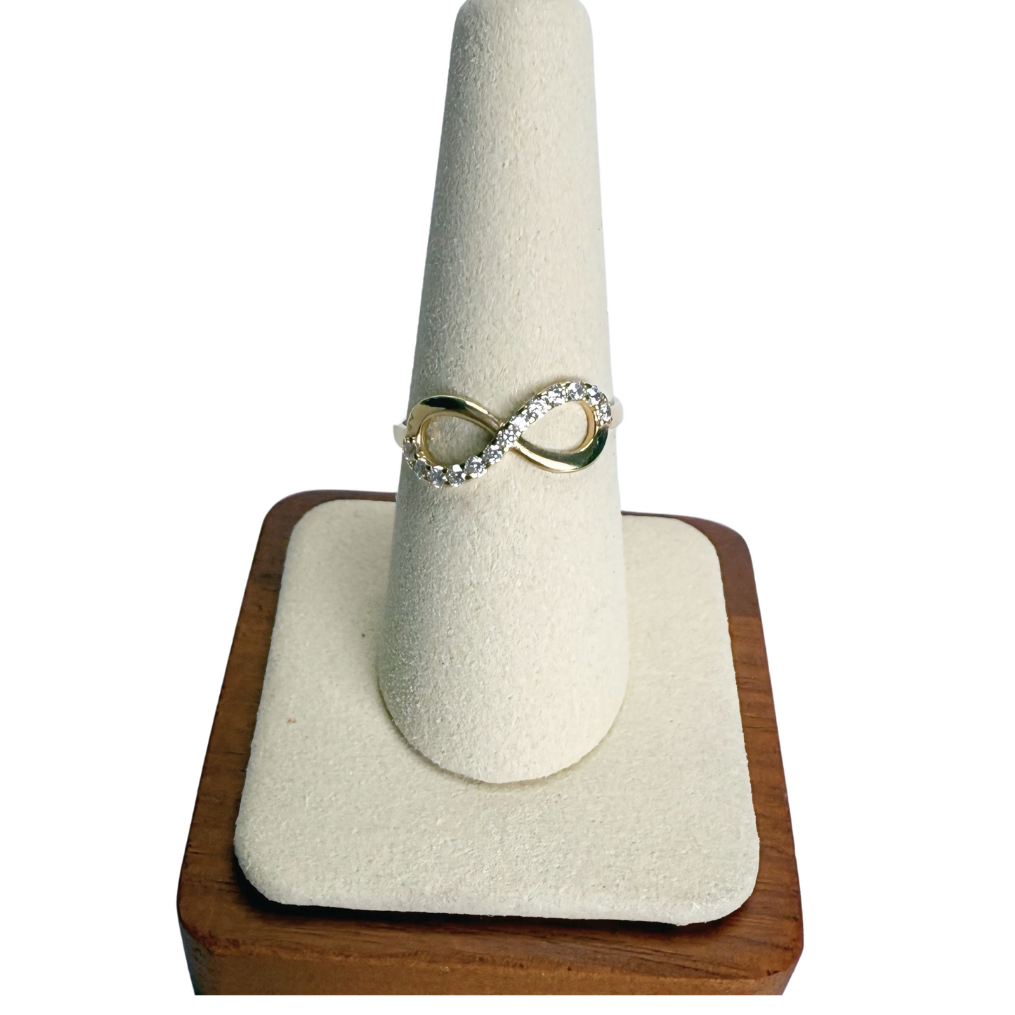 10k gold and zirconia infinity ring size 8.5 for women