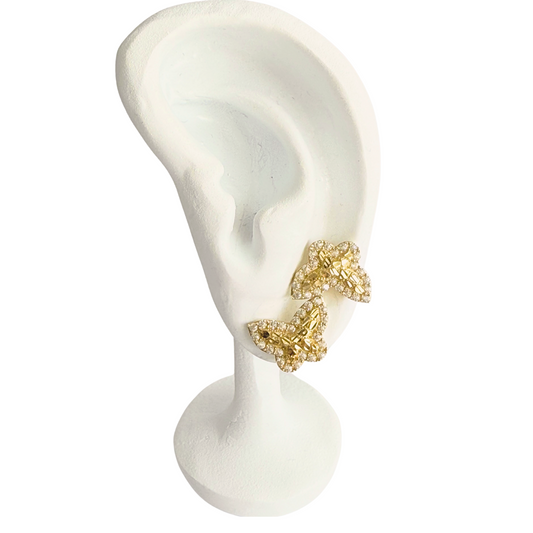 Pendientes de mariposa de oro de 10k para mujer