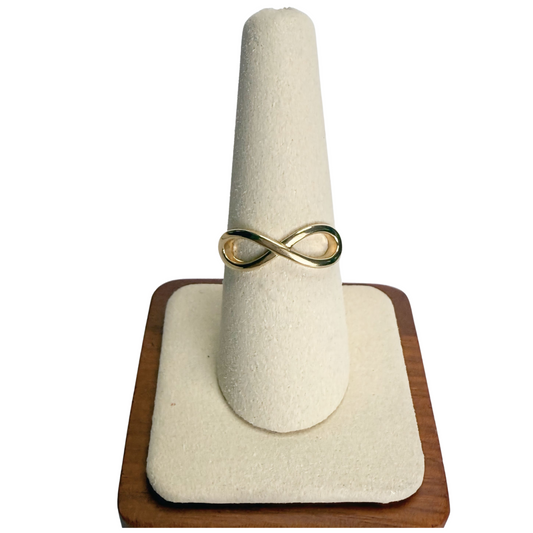 Anillo infinito de oro de 10 quilates talla 8.5 para mujer