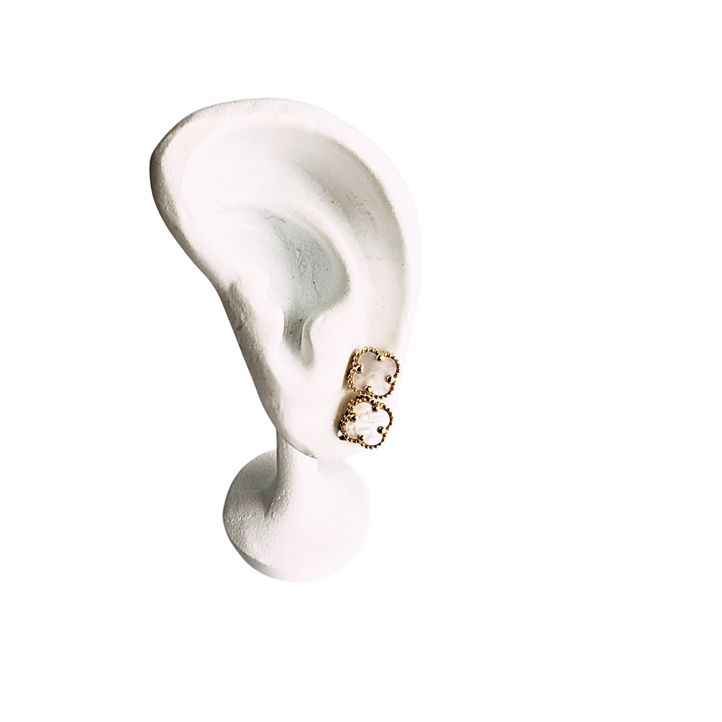 Aretes clover Blanca's de oro 10k de mujer