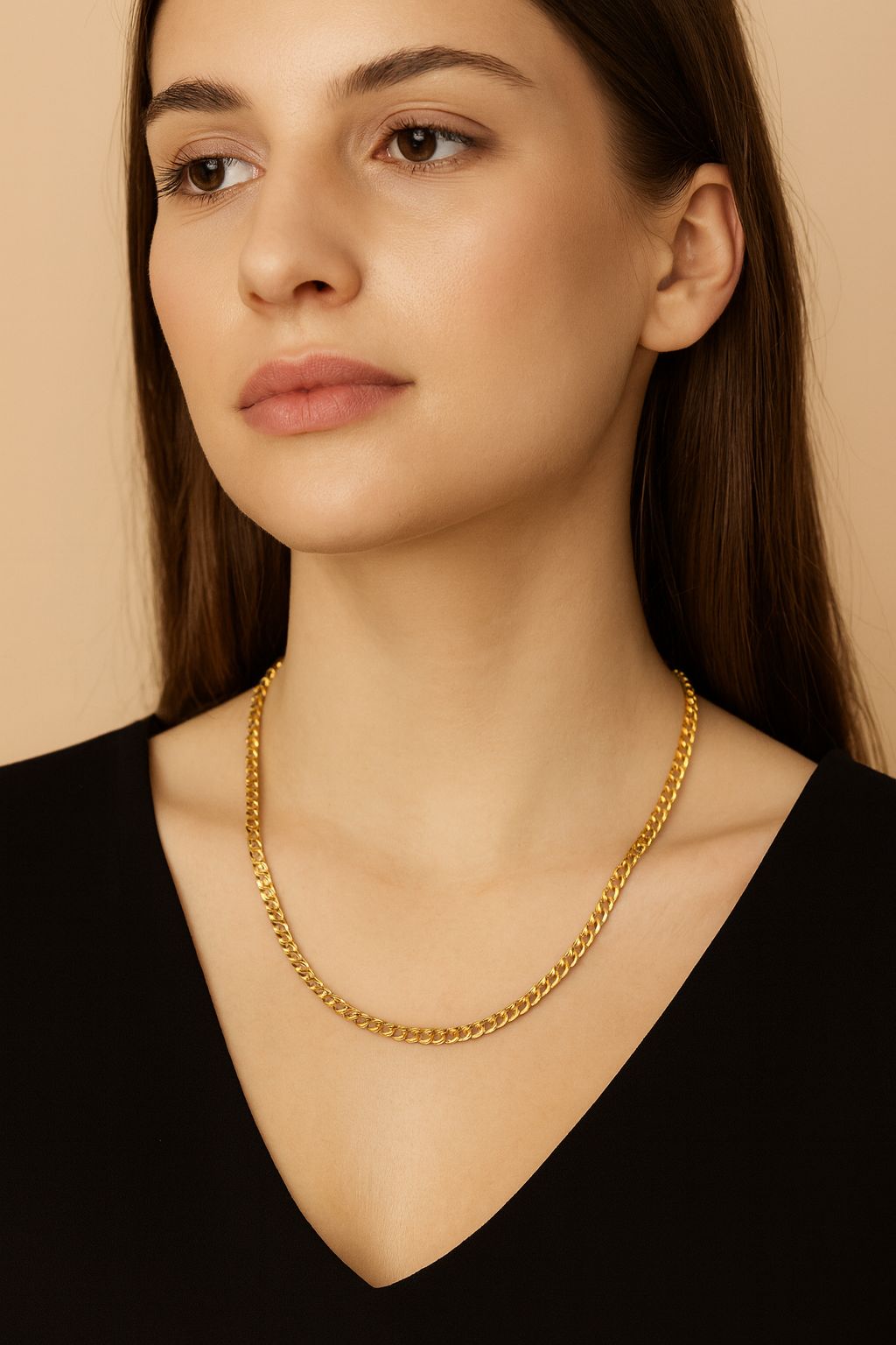 10k gold Shiny Cut Chain, size 18, 4.5 mm unisex