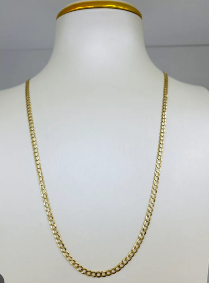 10k gold Shiny Cut Chain, size 18, 4.5 mm unisex