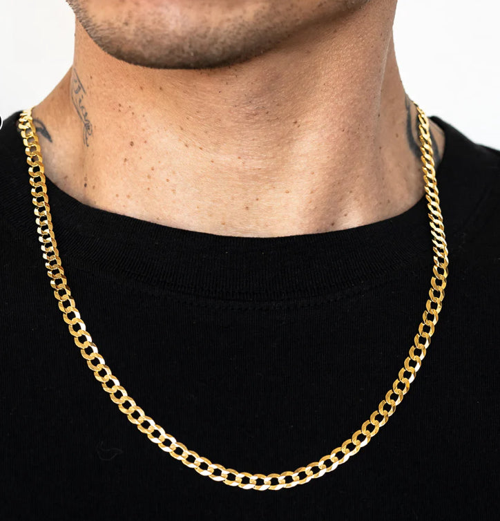 10k gold Shiny Cut Chain, size 18, 4.5 mm unisex