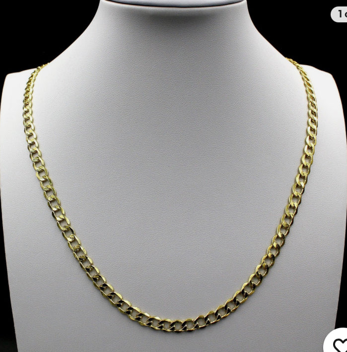 10k Gold Shine Cut Chain, Size 20, 4.5mm Unisex