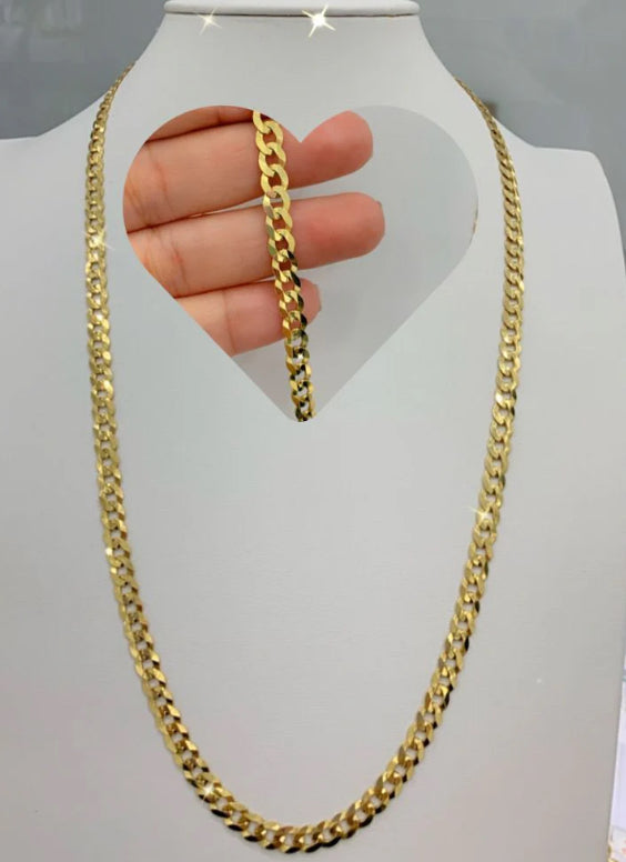 10k gold Shiny Cut Chain, size 18.5mm, unisex