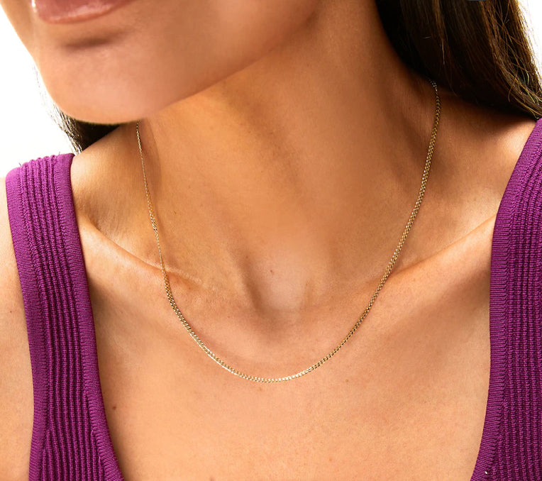 10k Gold Shine Cut Chain, Size 18, 2.5mm Unisex