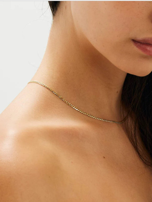 10k Gold Shiny Cut Chain, Size 16, 2.5mm Unisex