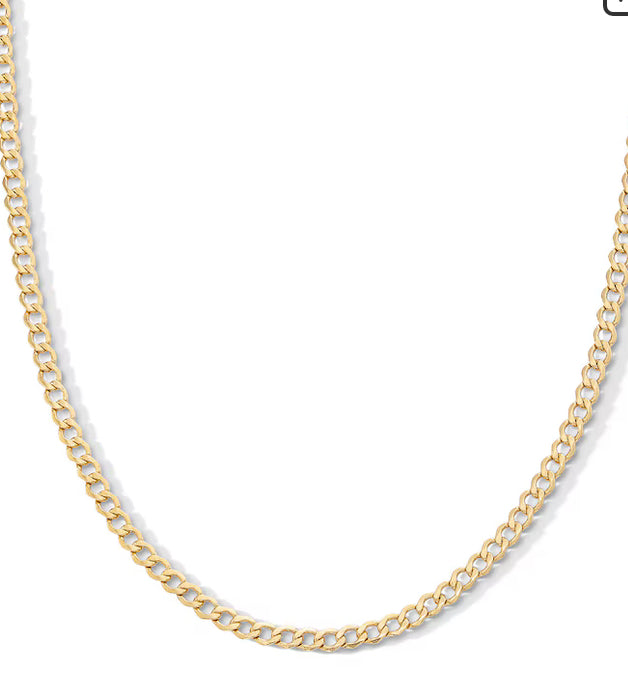10k gold shine cut chain, size 20, 2mm unisex