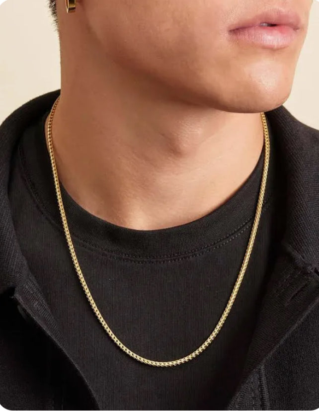 Franco chain 10k gold, size 18, 2.5mm unixes