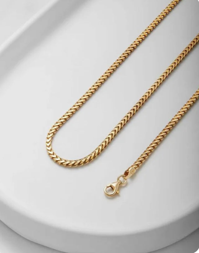 Franco chain 10k gold, size 18, 2.5mm unixes