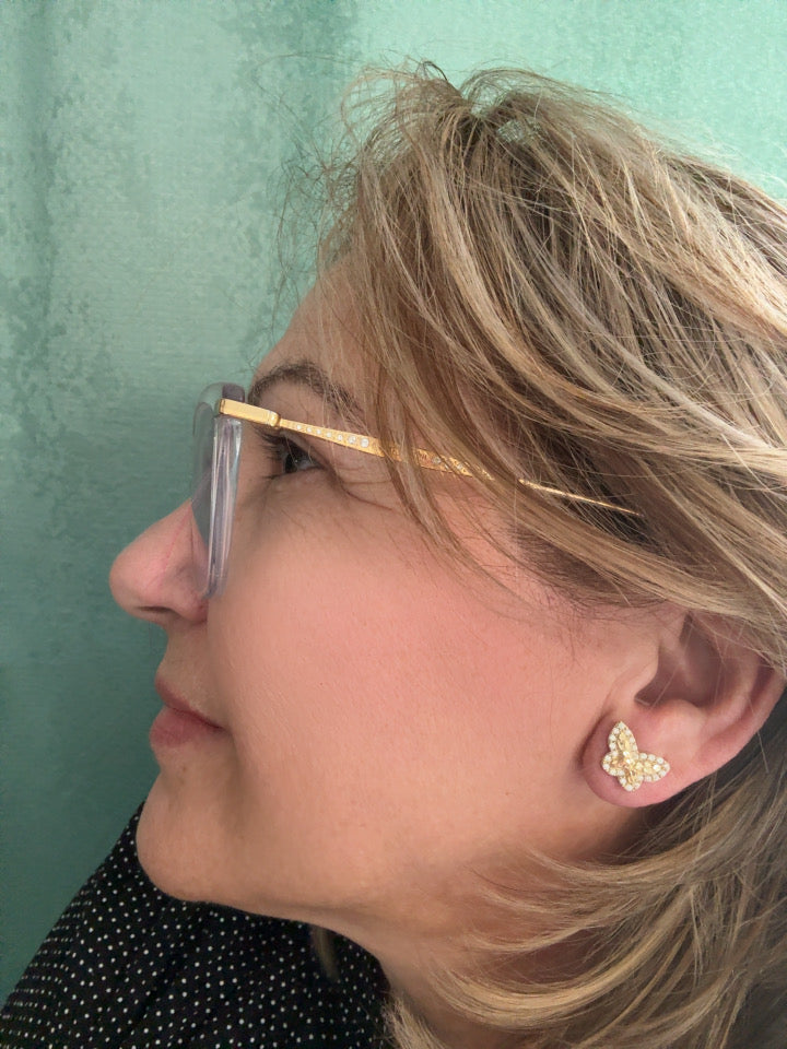 Women's 10k gold butterfly earrings
