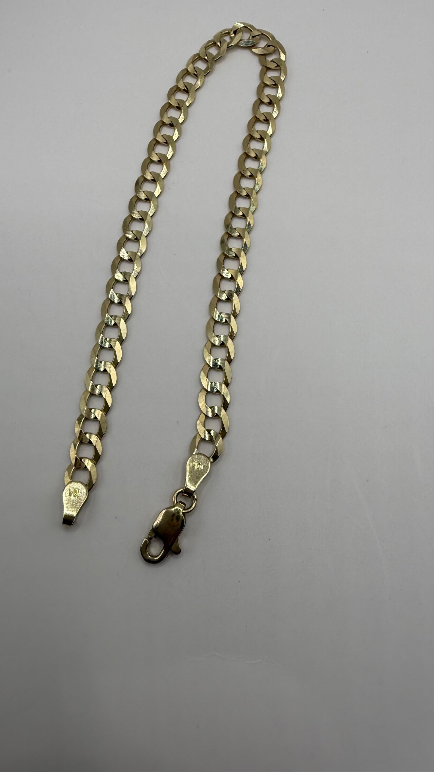 10k Gold Bracelet, Gloss Cut, Size 7.5mm, Unisex