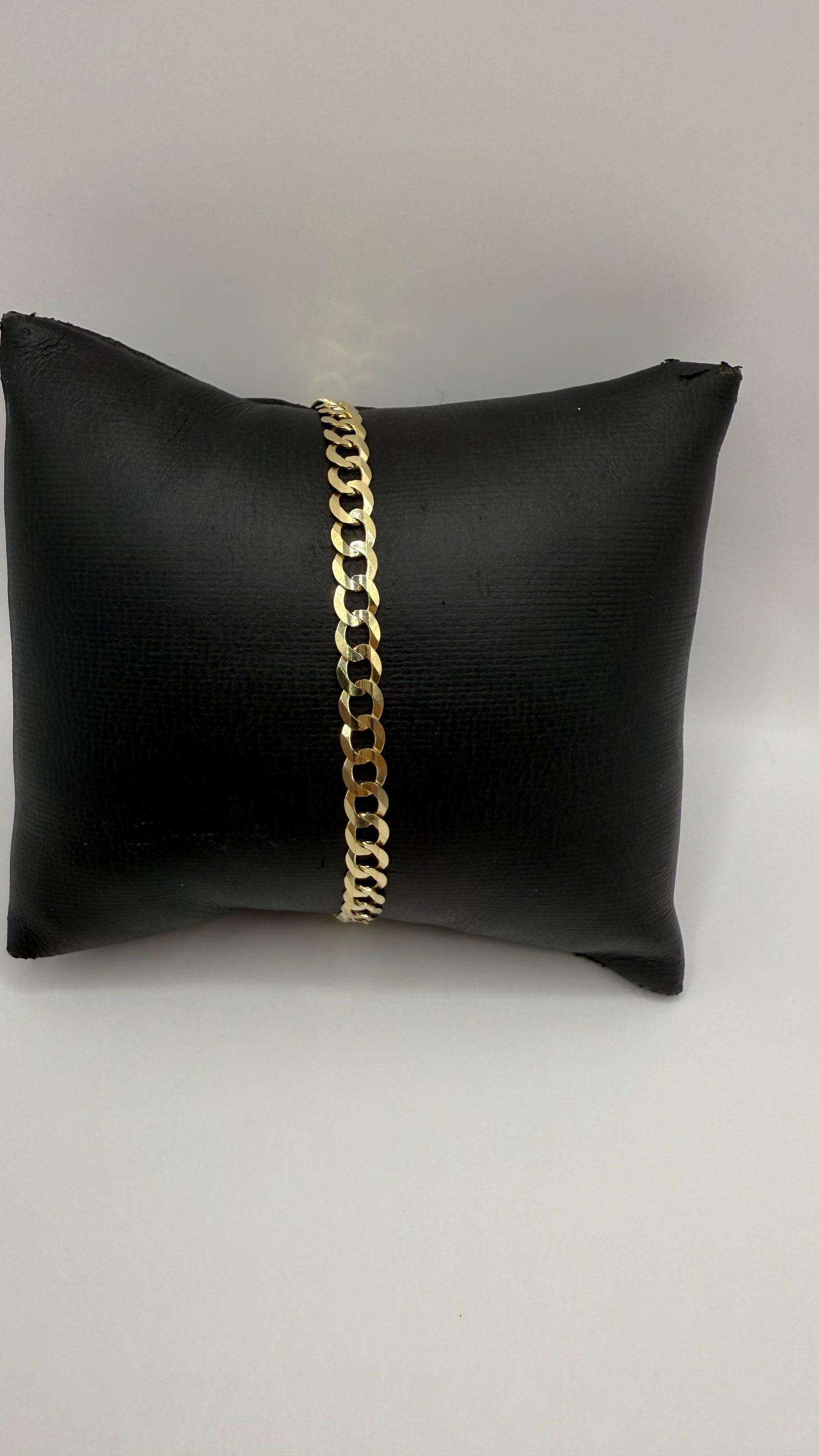 10k Gold Bracelet, Gloss Cut, Size 7.5mm, Unisex