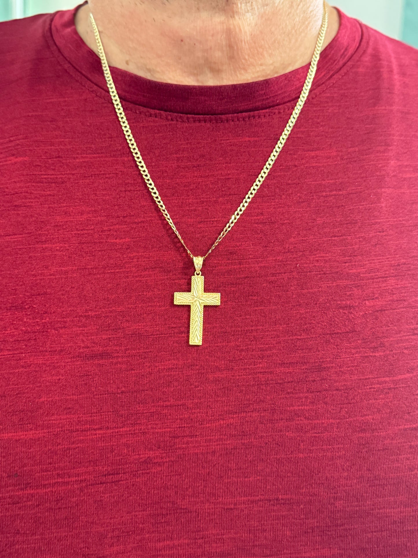 Men's 14k Gold Cross Pendant