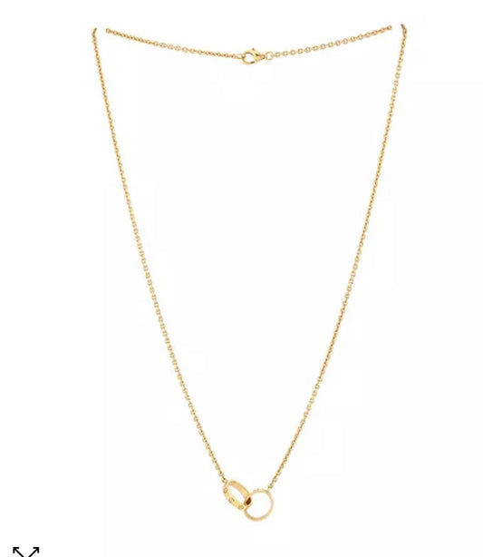 Cadena Cartier de oro de 10 quilates, tamaño 18 mm para mujer