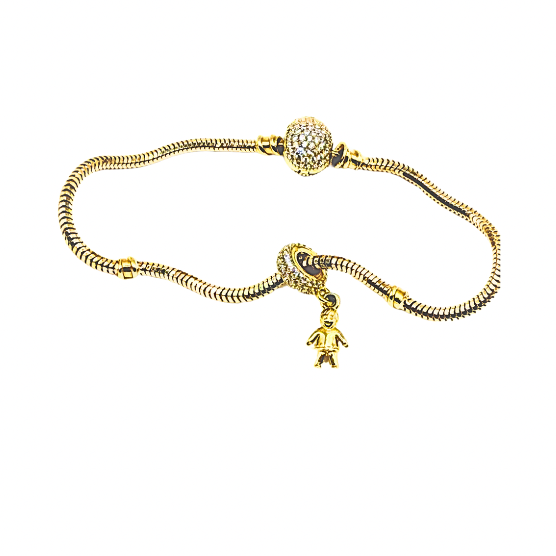 10k gold charms with zirconia and women's child ornament