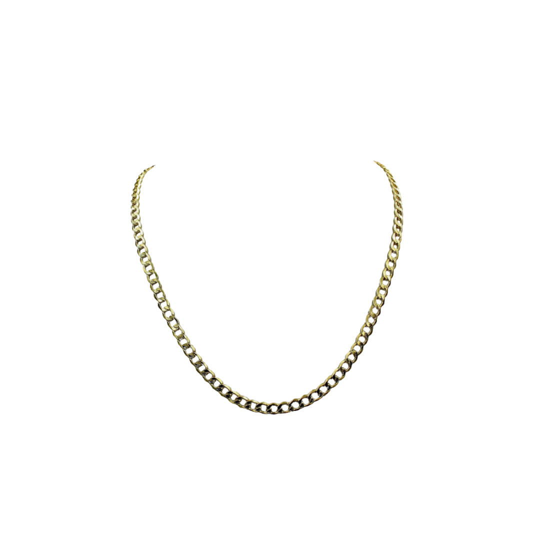 10k Gold Shine Cut Chain, Size 20, 4.5mm Unisex