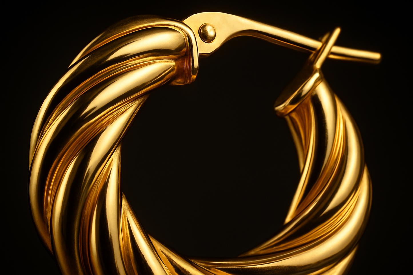 Close-up detail of twisted gold pattern and craftsmanship
