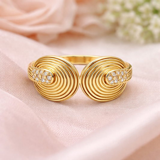 Anillo de oro de 10 quilates para mujer, talla 9