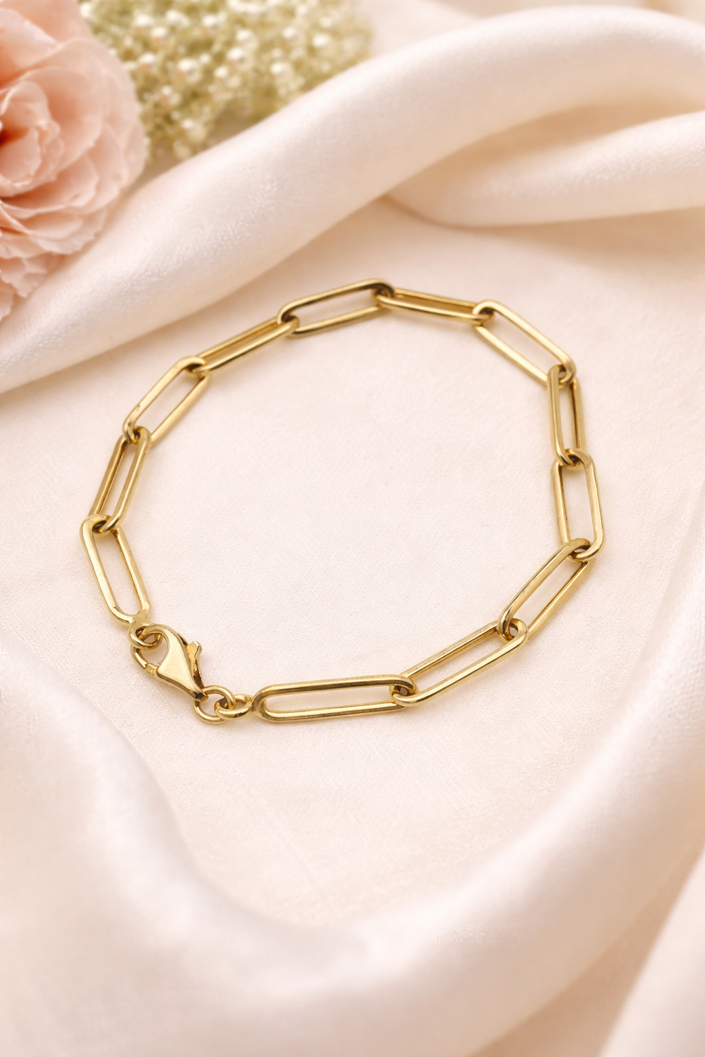 Pulsera Pepperclic de oro de 14 quilates para mujer, 7 pulgadas (5,4 mm)