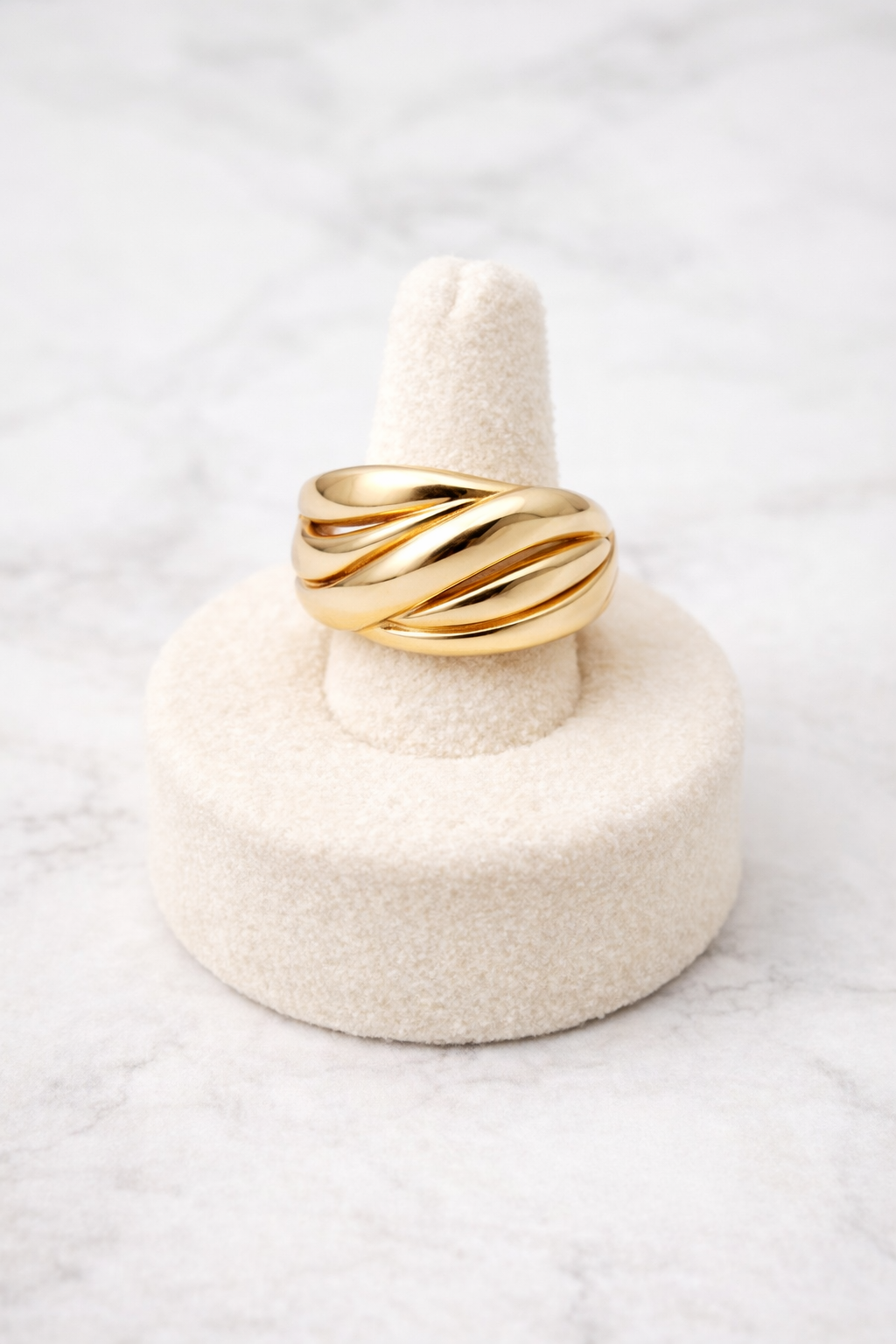 Anillo de oro de 14 quilates para mujer, talla 9