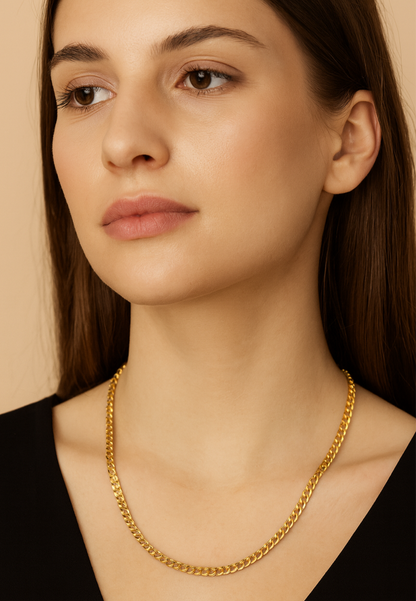 10k gold Shiny Cut Chain, size 18, 4.5 mm unisex