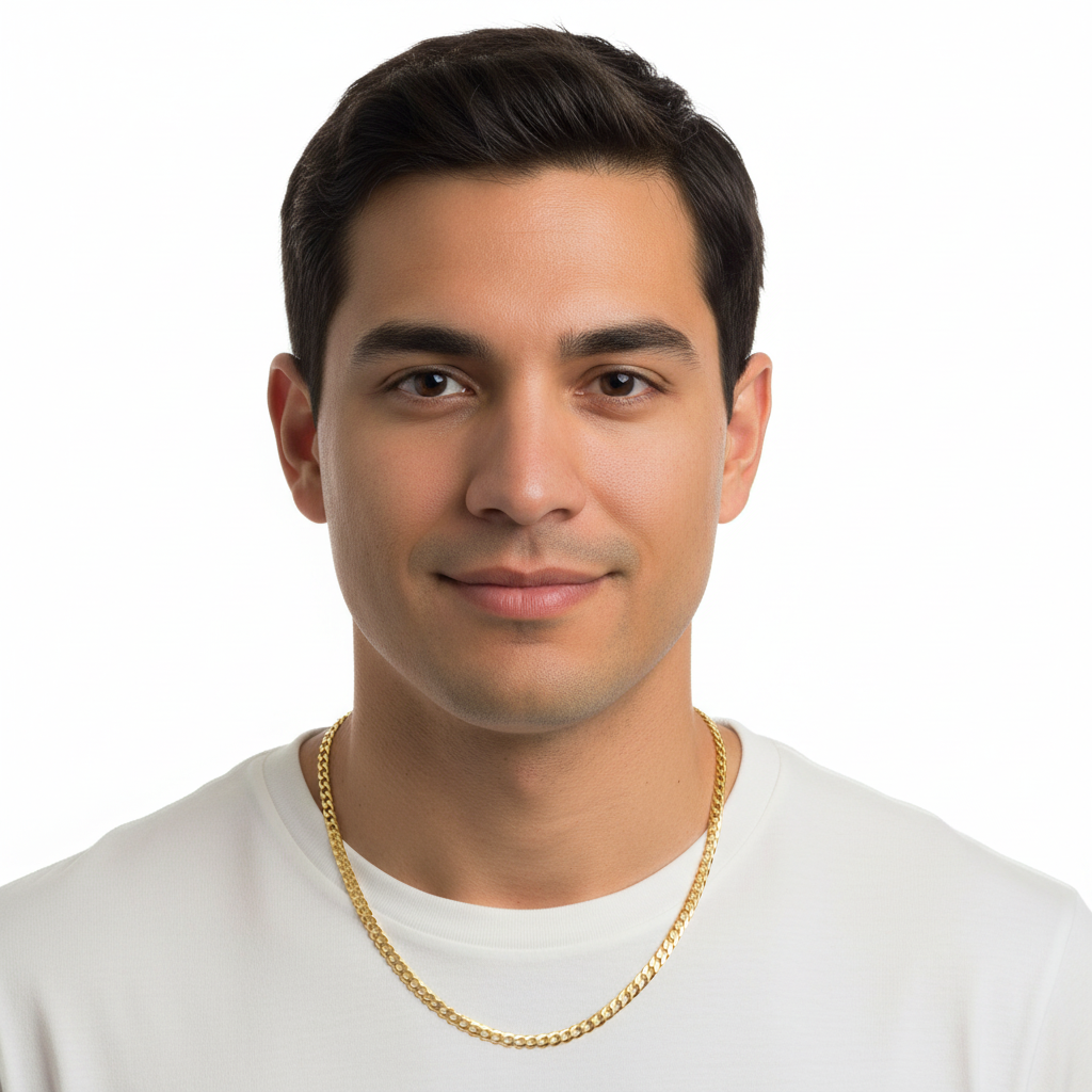 Cadena de oro de 10k con corte brillante, talla 18, 4,5 mm unisex